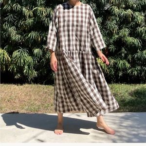 April Meets October Sister Dress Brown Gingham